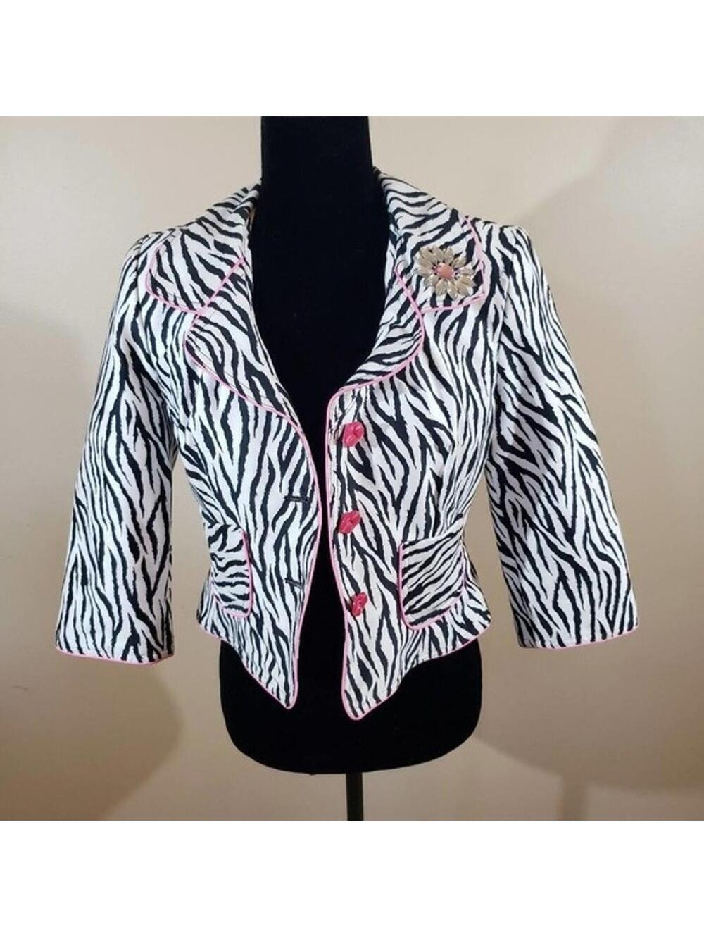 lknw Cynthia Steffe Zebra jacket blazer M adorb
